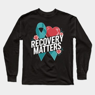 Addiction Awareness Ribbon National Recovery Month Retro Long Sleeve T-Shirt